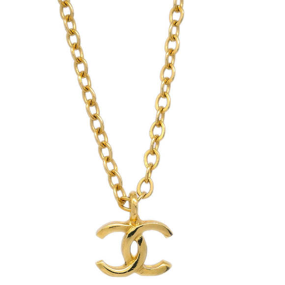 CHANEL Mini CC Chain Pendant Necklace Gold 376/1982 120628 - Picture 1 of 4